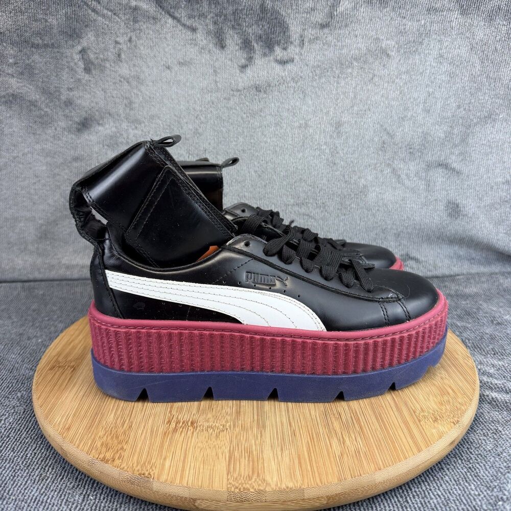 Puma X Fenty Rihanna Shoes Womens Size 7.5 Black Platform Ankle Strap Sneakers